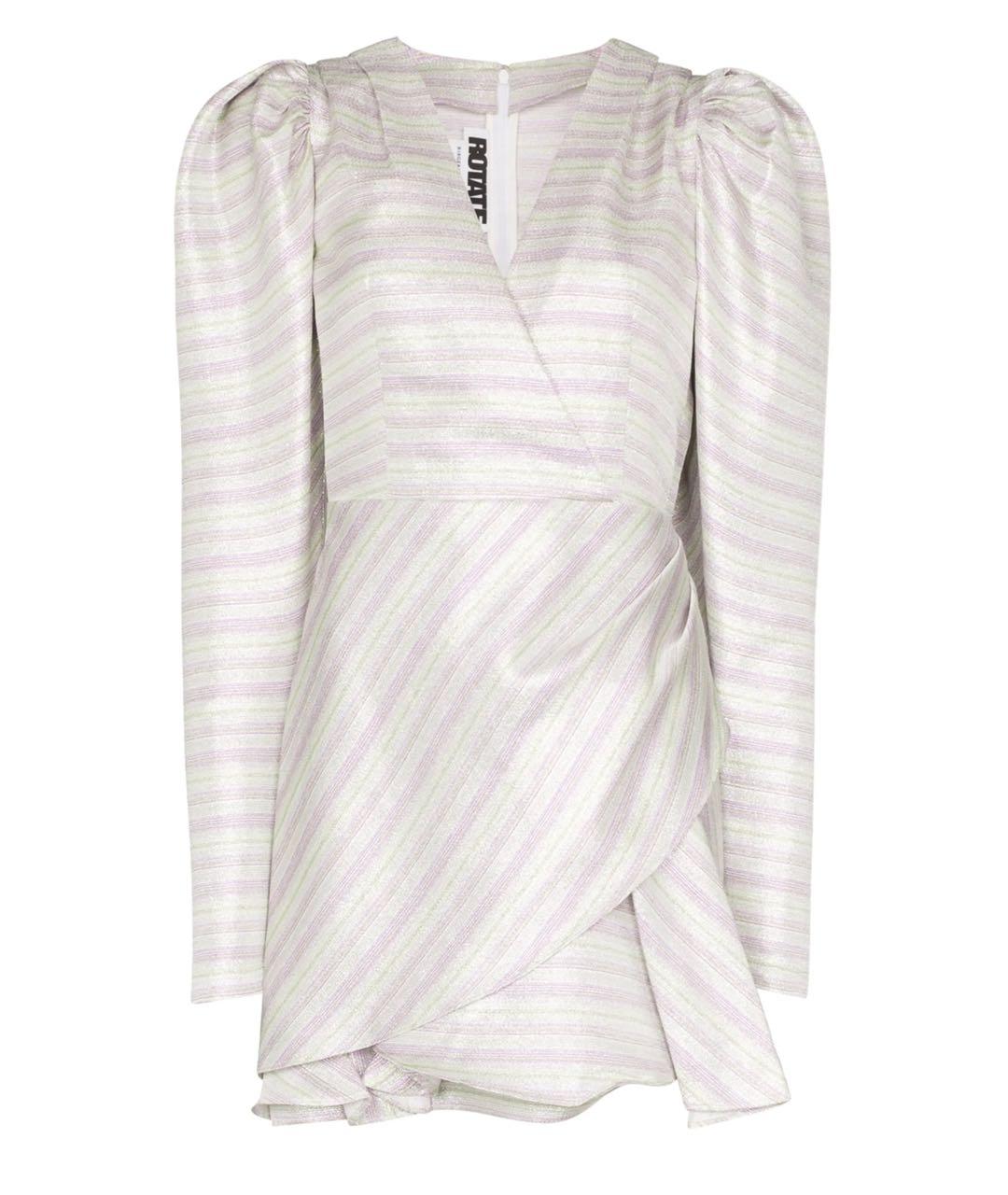 ROTATE Серебряное вискозное коктейльное платье, фото 1