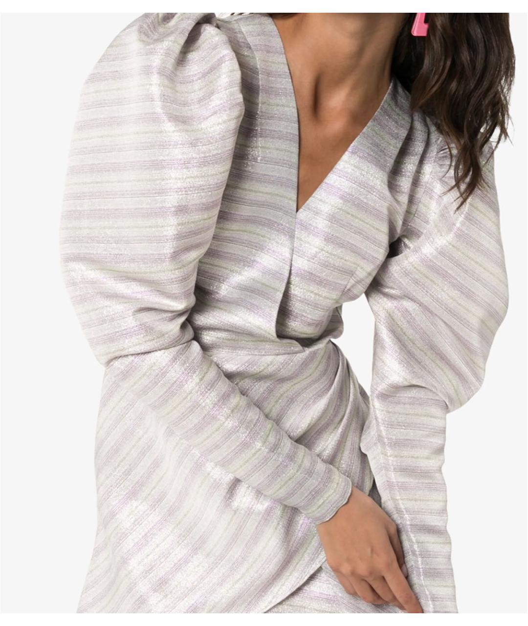 ROTATE Серебряное вискозное коктейльное платье, фото 3