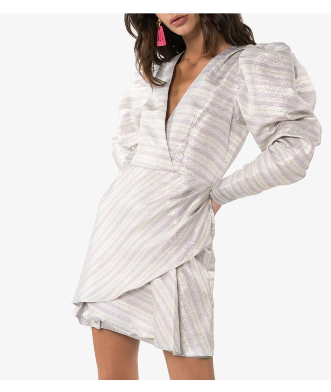 ROTATE Серебряное вискозное коктейльное платье, фото 2