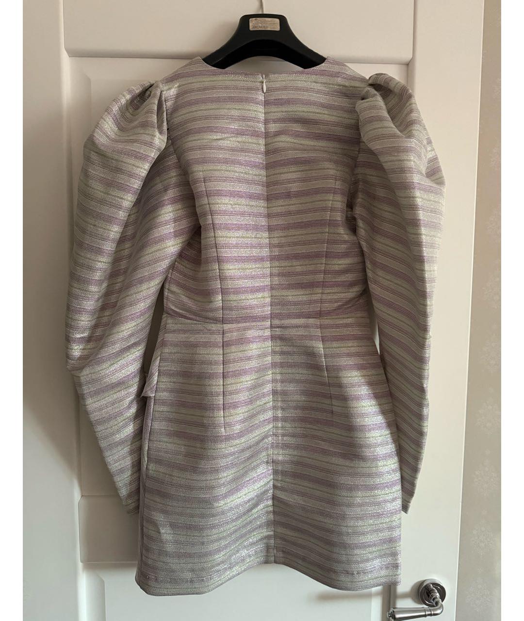 ROTATE Серебряное вискозное коктейльное платье, фото 5