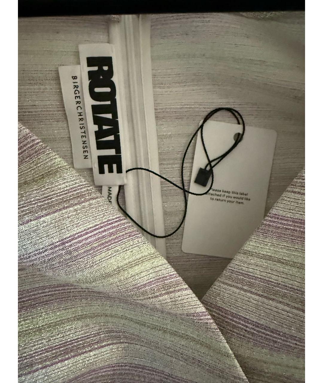 ROTATE Серебряное вискозное коктейльное платье, фото 6