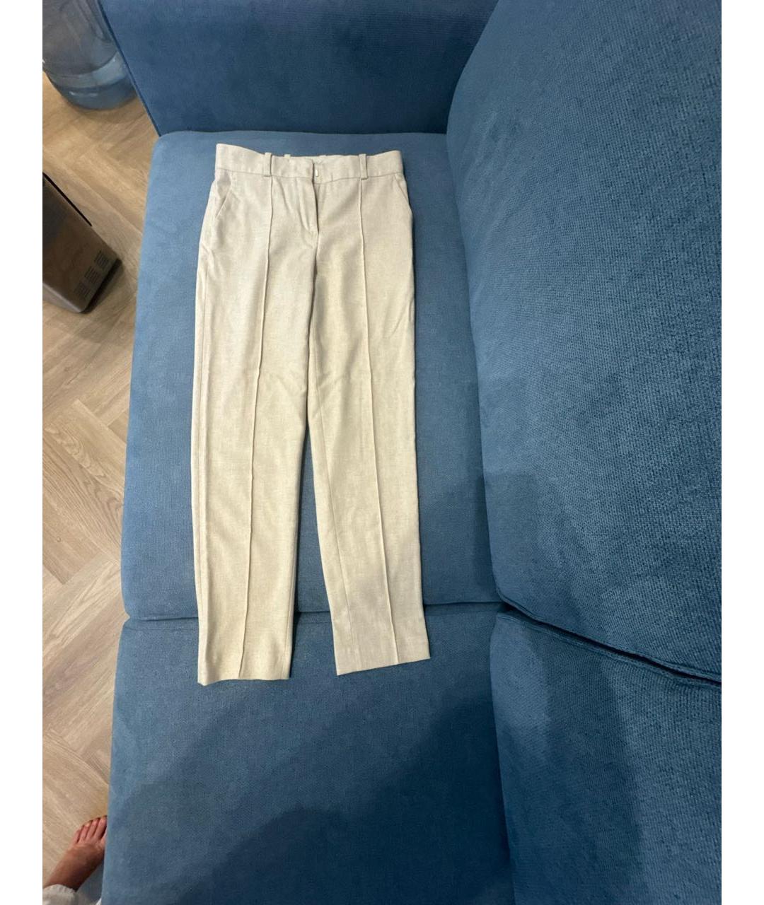 LORO PIANA Бежевые кашемировые брюки узкие, фото 5