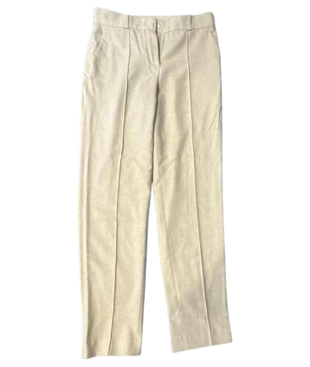 LORO PIANA Бежевые кашемировые брюки узкие, фото 1