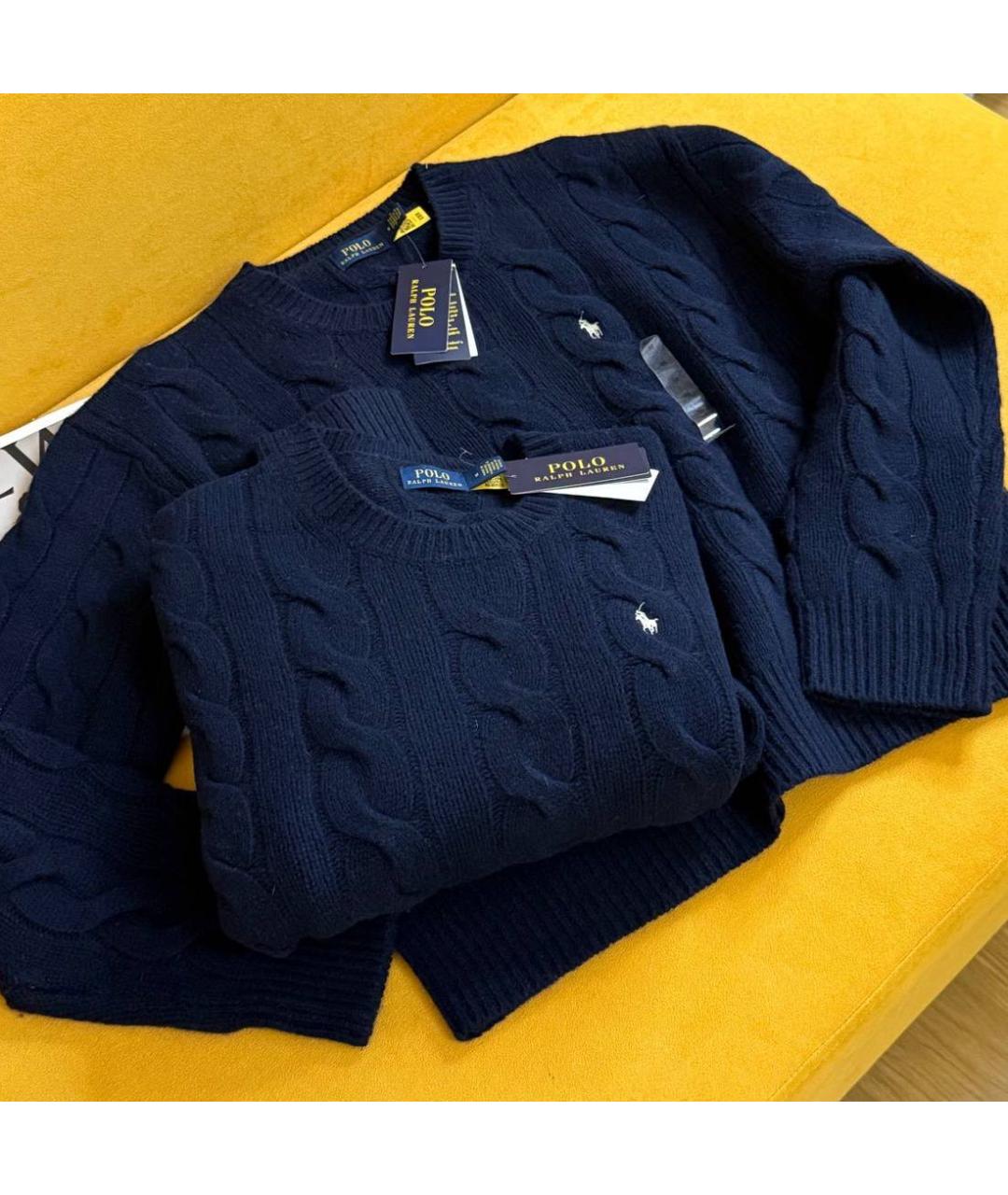 POLO RALPH LAUREN Темно-синий шерстяной джемпер / свитер, фото 5