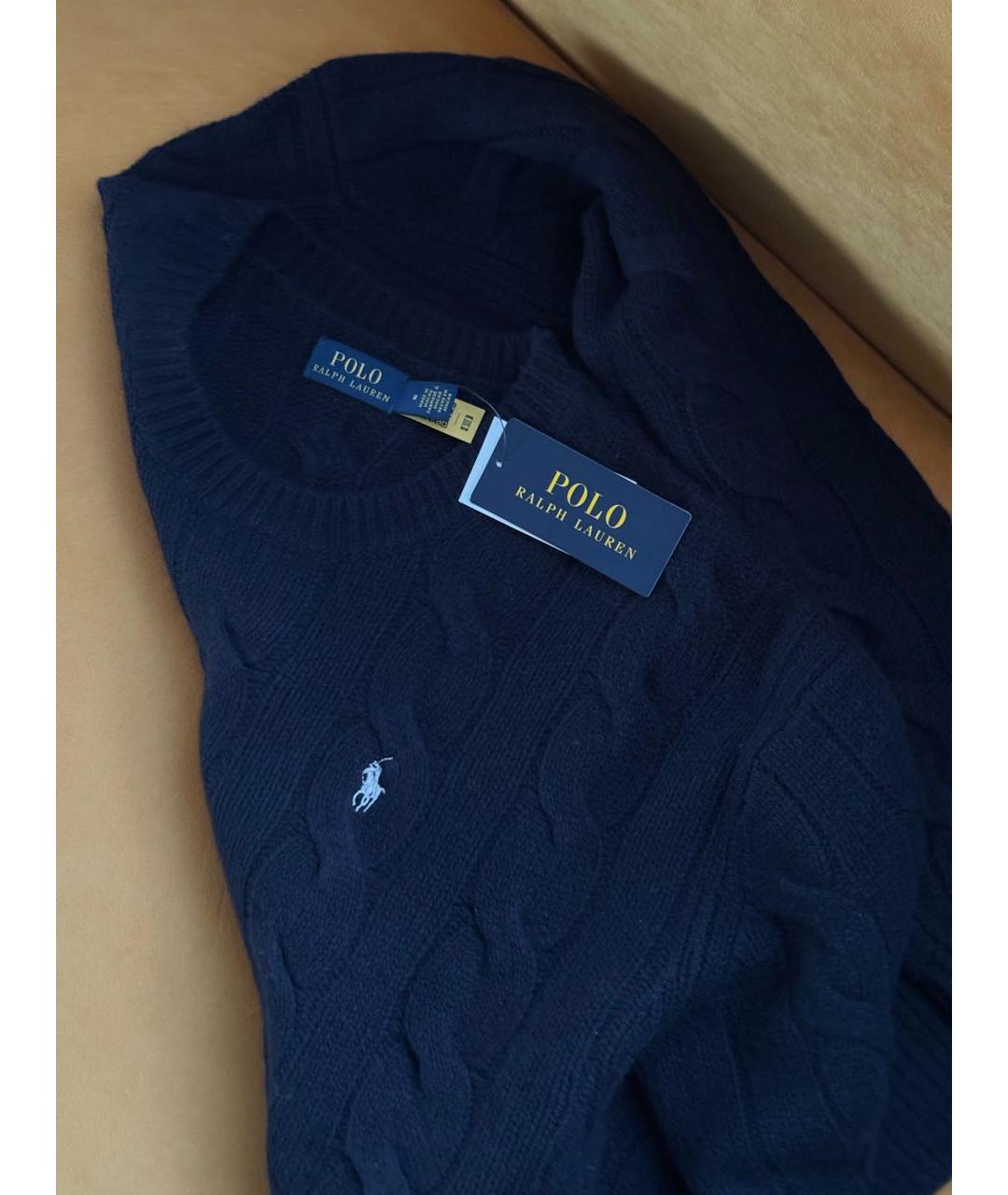 POLO RALPH LAUREN Темно-синий шерстяной джемпер / свитер, фото 4