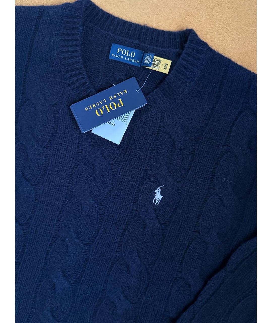 POLO RALPH LAUREN Темно-синий шерстяной джемпер / свитер, фото 3