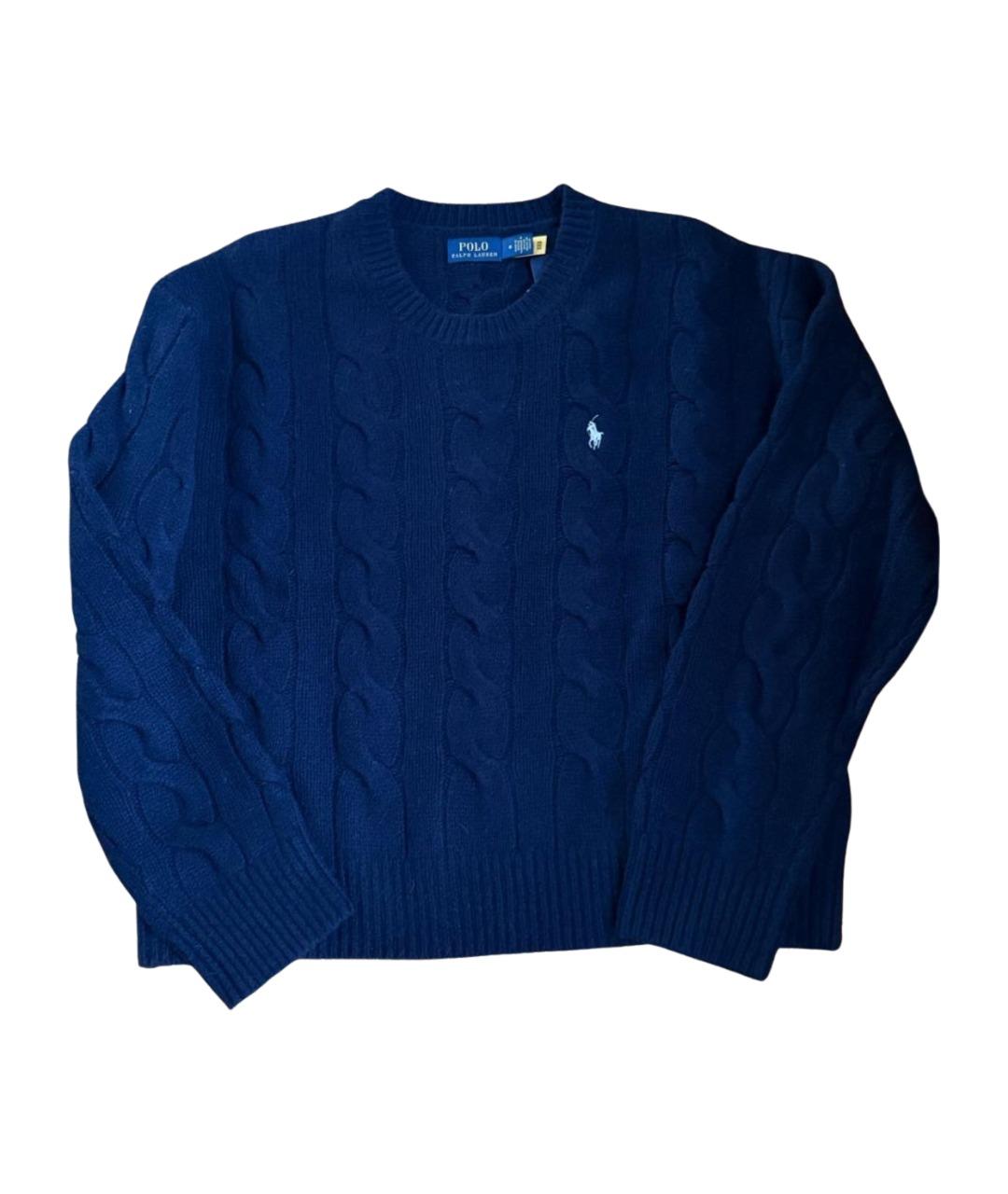 POLO RALPH LAUREN Темно-синий шерстяной джемпер / свитер, фото 1