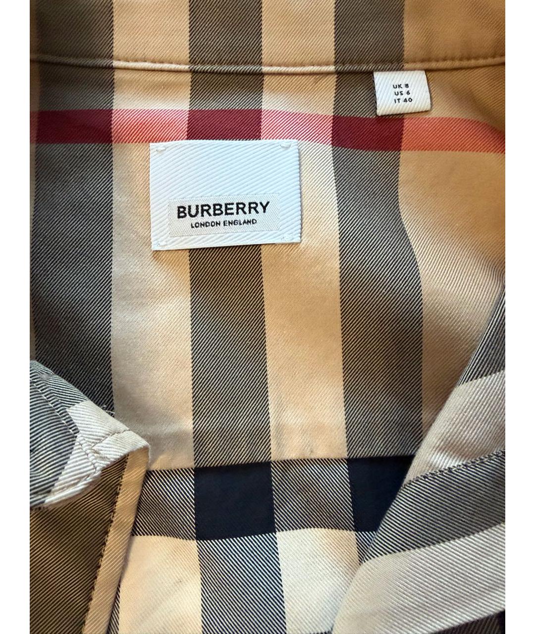BURBERRY Бежевая хлопковая рубашка, фото 3