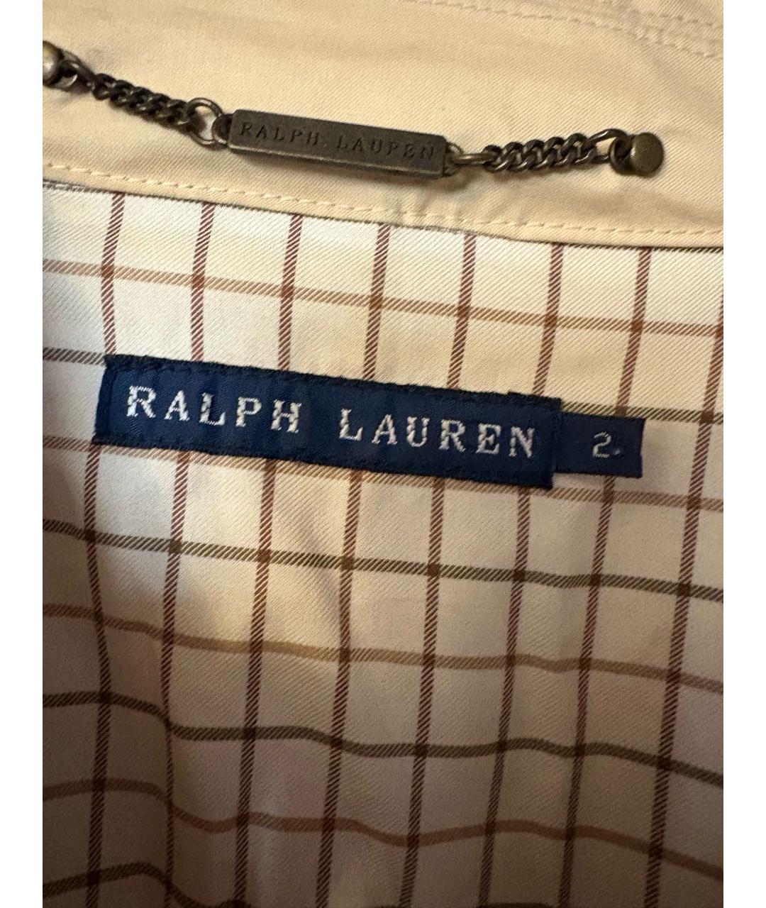 RALPH LAUREN Бежевый хлопковый тренч/плащ, фото 2