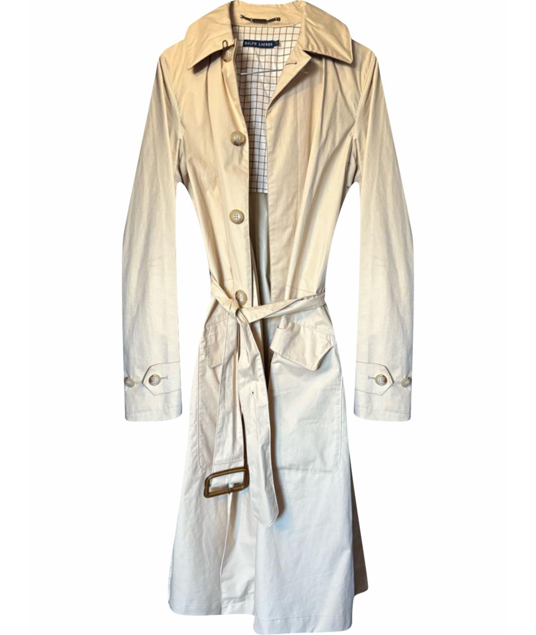 RALPH LAUREN Бежевый хлопковый тренч/плащ, фото 1