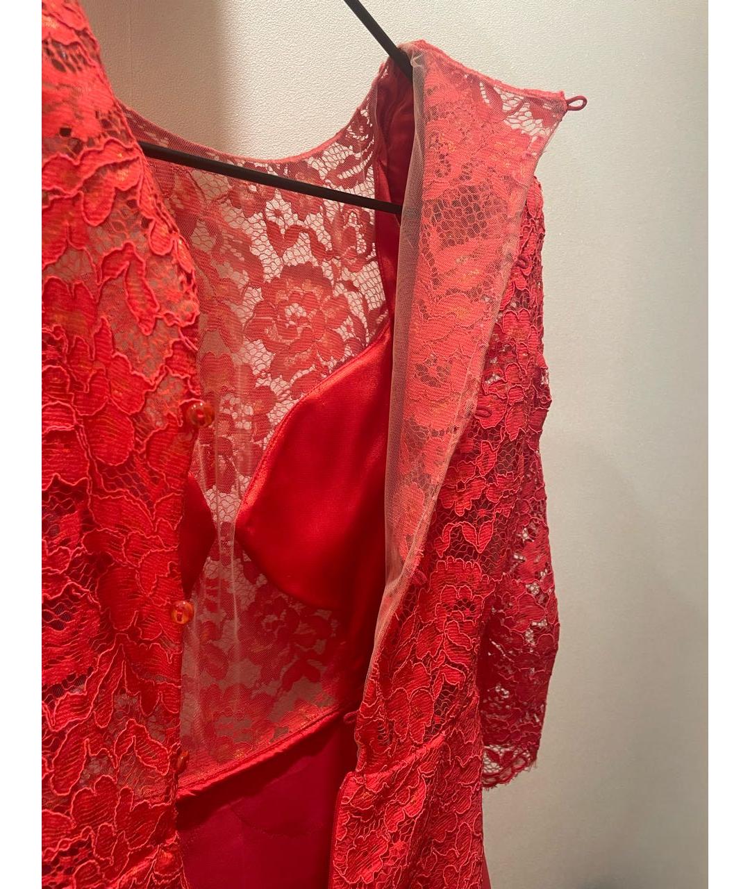 ELISABETTA FRANCHI Красное полиэстеровое вечернее платье, фото 4