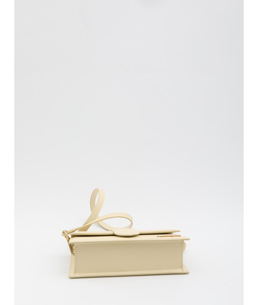 JACQUEMUS Белая кожаная сумка с короткими ручками, фото 3