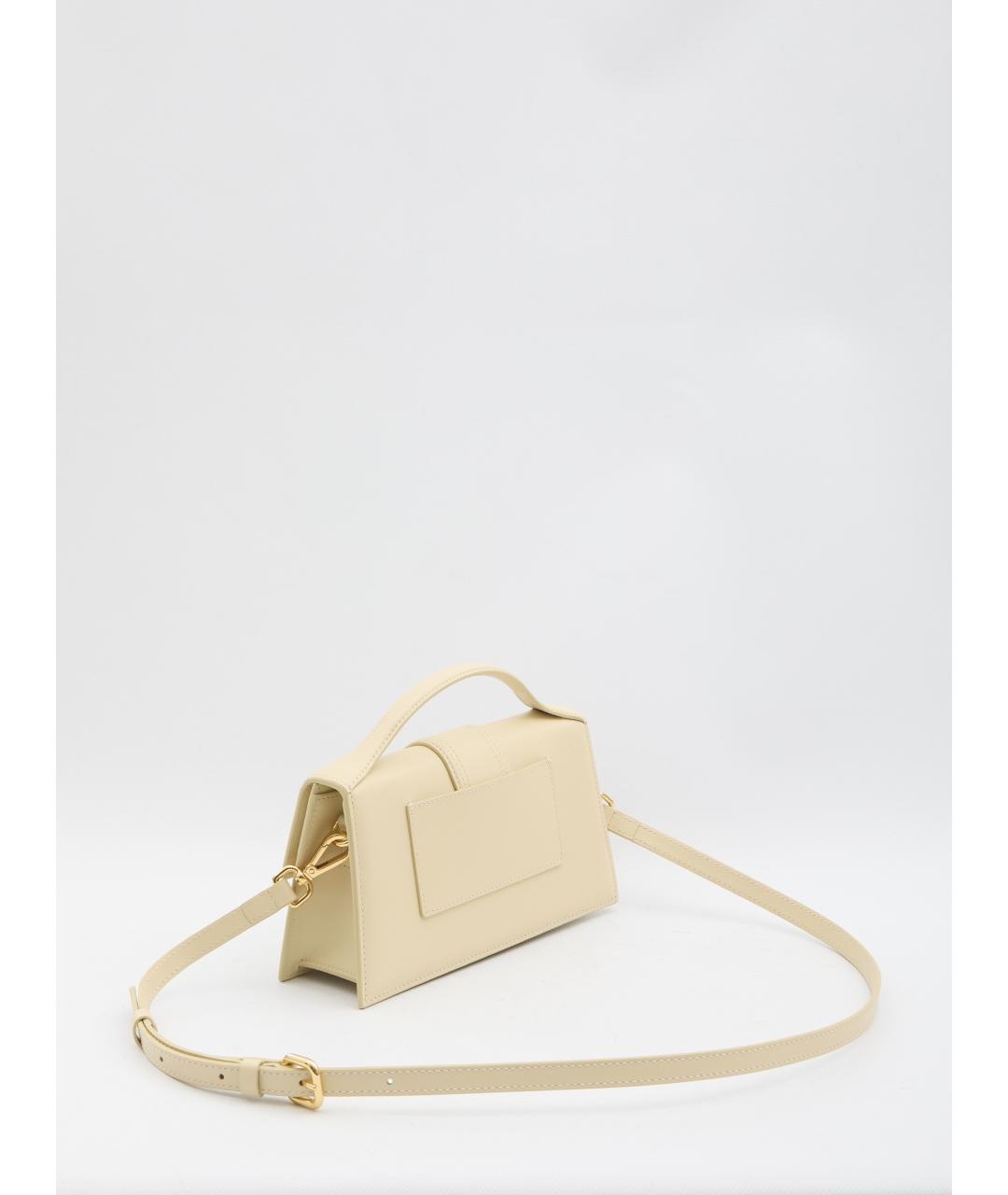 JACQUEMUS Белая кожаная сумка с короткими ручками, фото 2