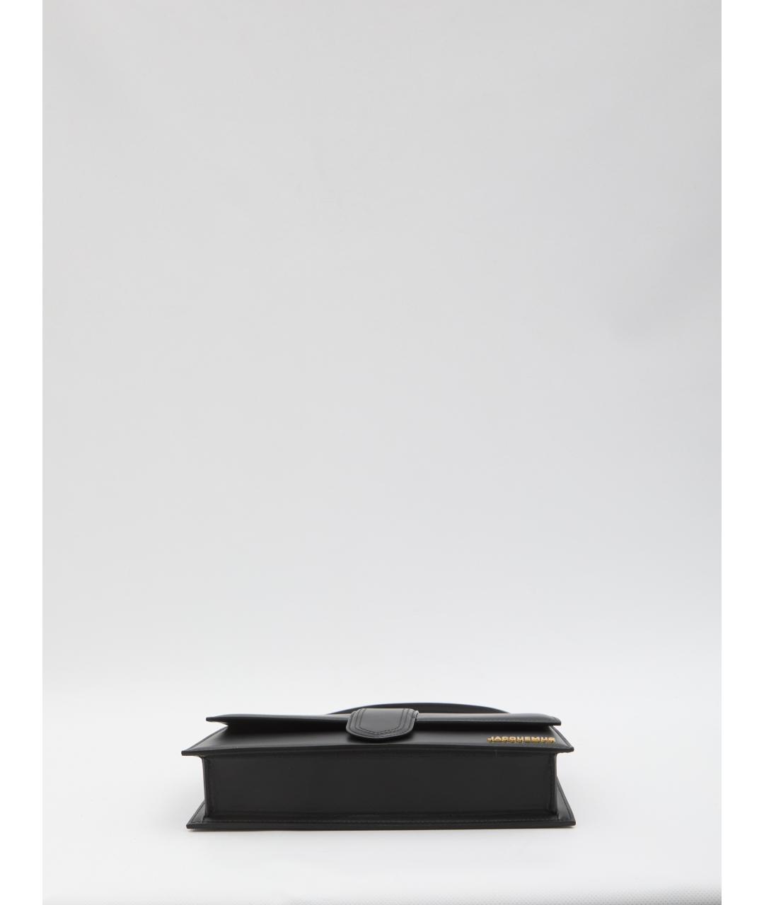 JACQUEMUS Черная кожаная сумка через плечо, фото 3