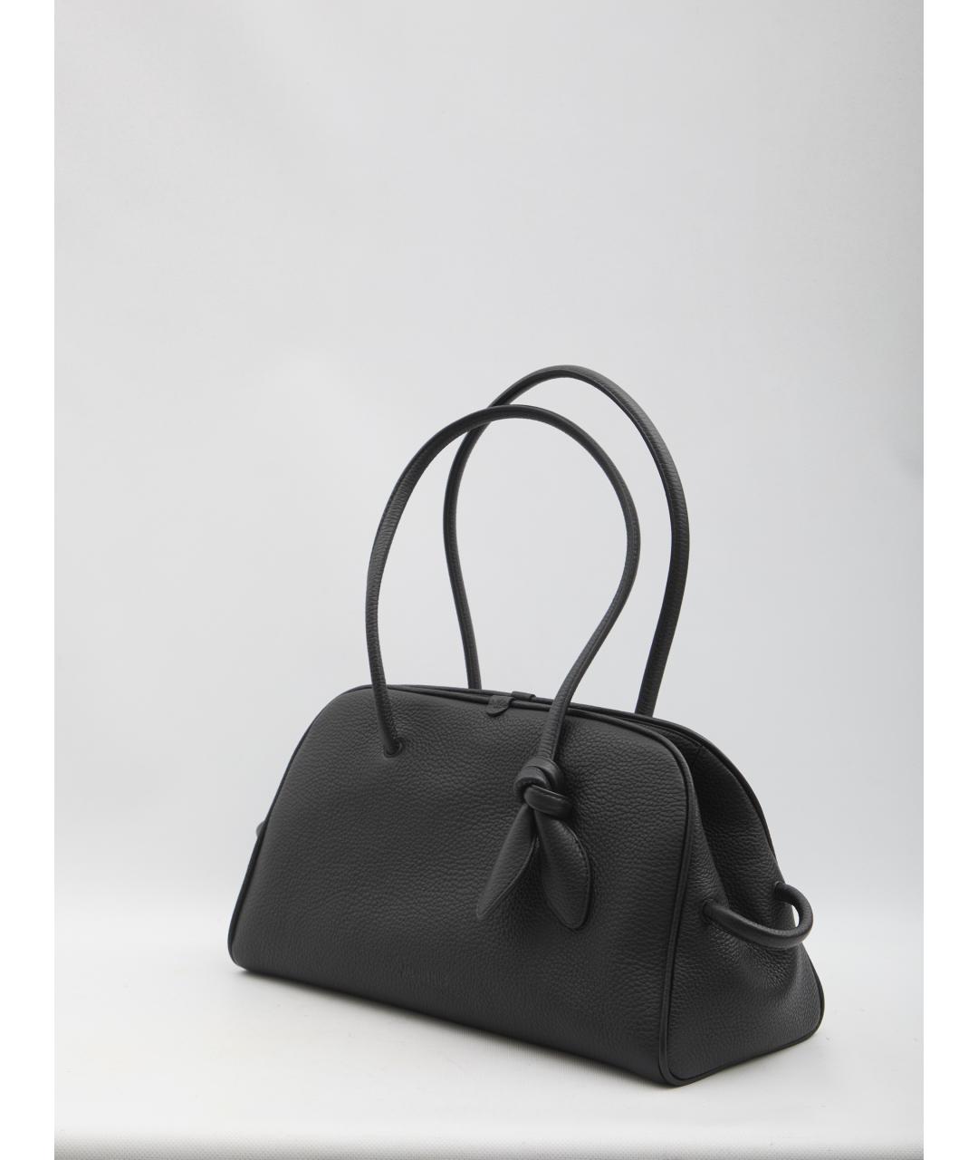 JACQUEMUS Черная кожаная сумка через плечо, фото 2