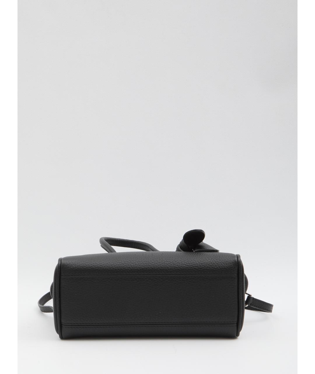 JACQUEMUS Черная кожаная сумка тоут, фото 3