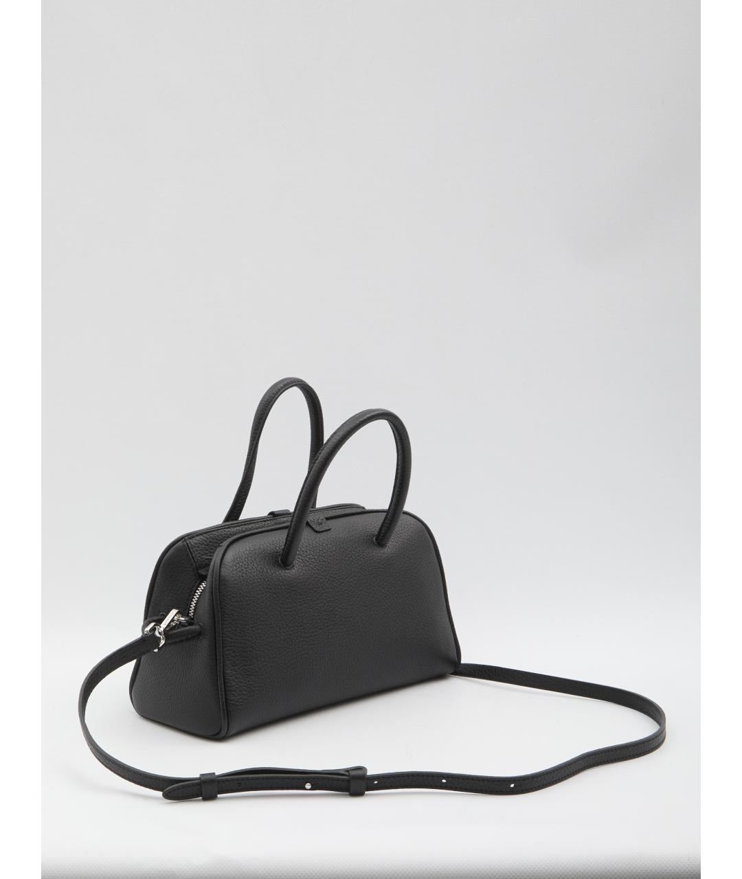 JACQUEMUS Черная кожаная сумка тоут, фото 2