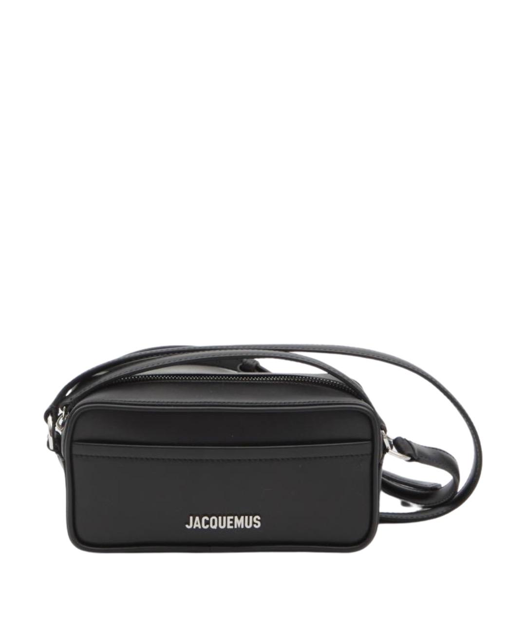 JACQUEMUS Черная кожаная сумка на плечо, фото 1