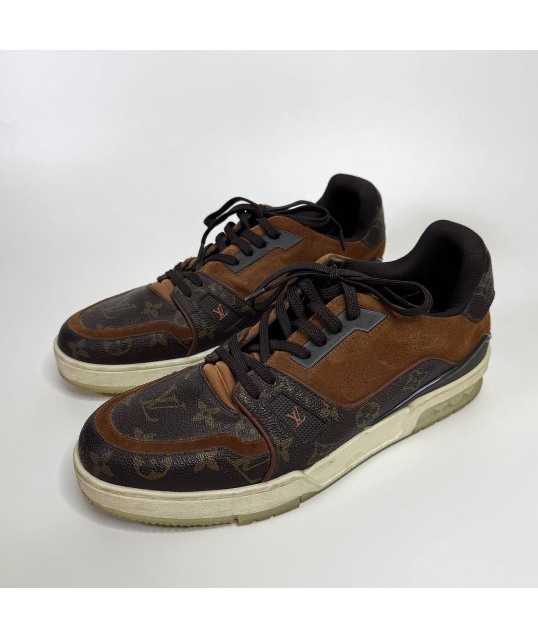 LOUIS VUITTON Коричневые низкие кроссовки / кеды, фото 3