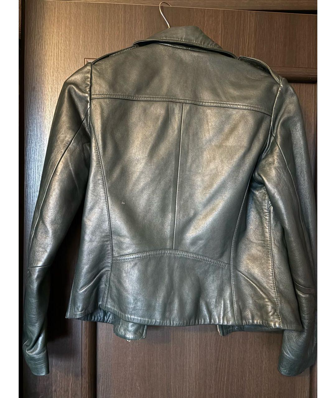 SANDRO Черная кожаная куртка, фото 3