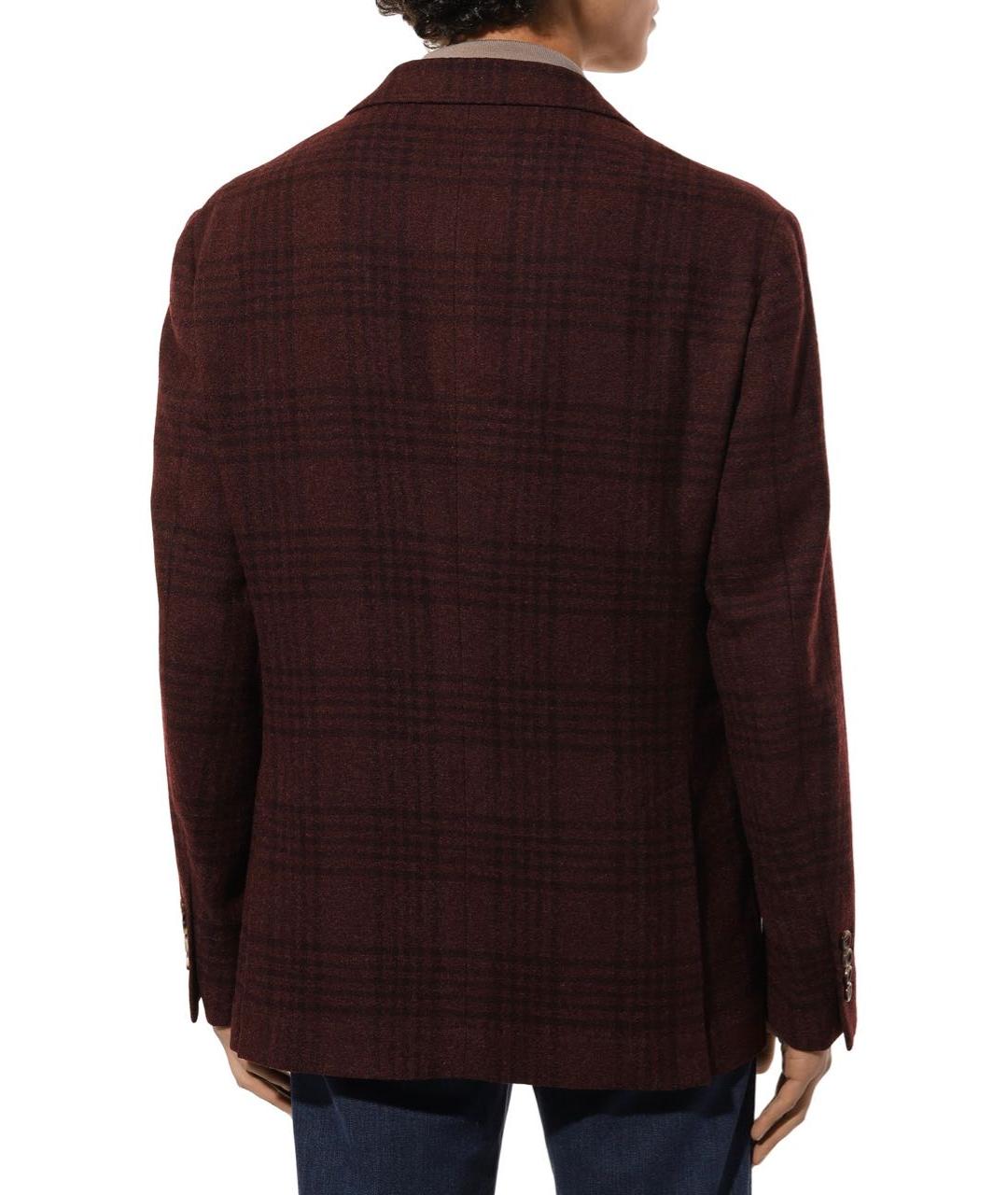 BRUNELLO CUCINELLI Бордовый шерстяной пиджак, фото 7