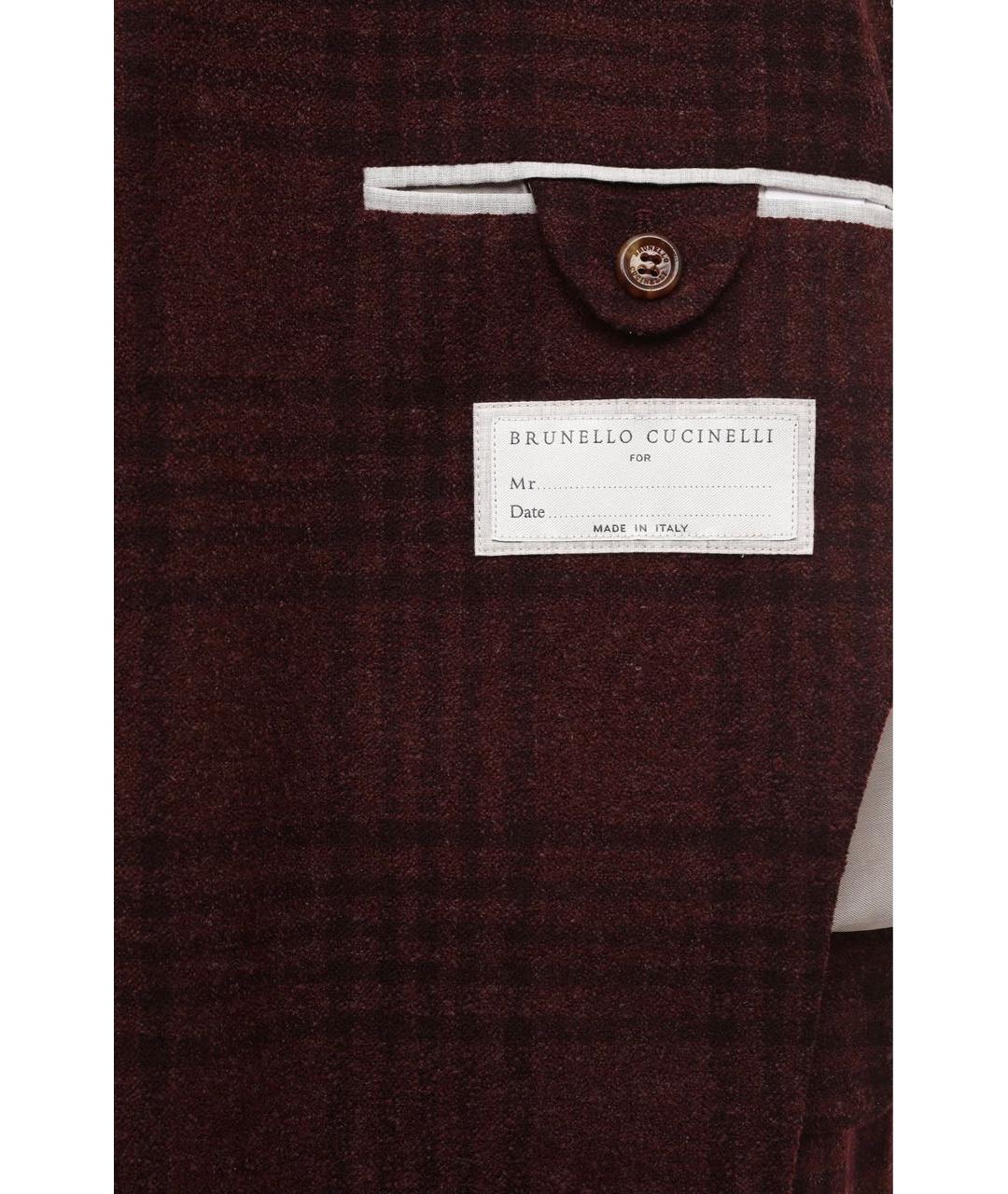 BRUNELLO CUCINELLI Бордовый шерстяной пиджак, фото 5