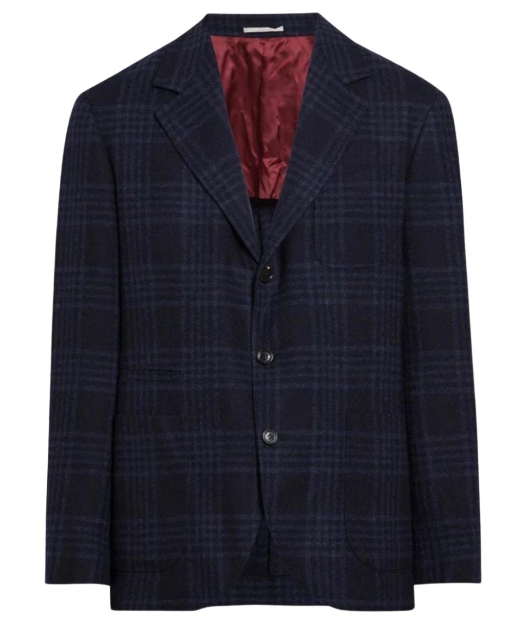 BRUNELLO CUCINELLI Темно-синий шерстяной пиджак, фото 1