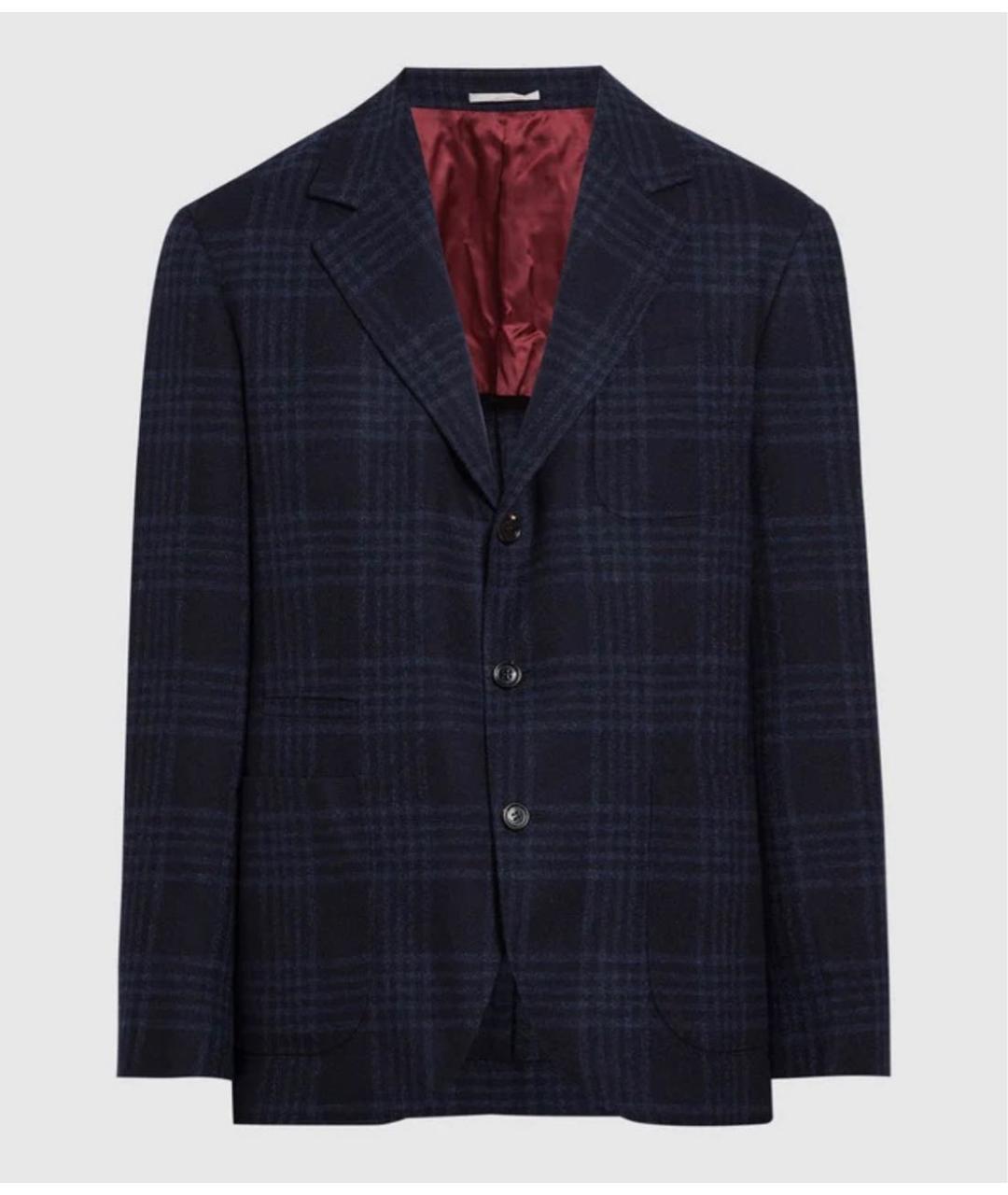BRUNELLO CUCINELLI Темно-синий шерстяной пиджак, фото 6