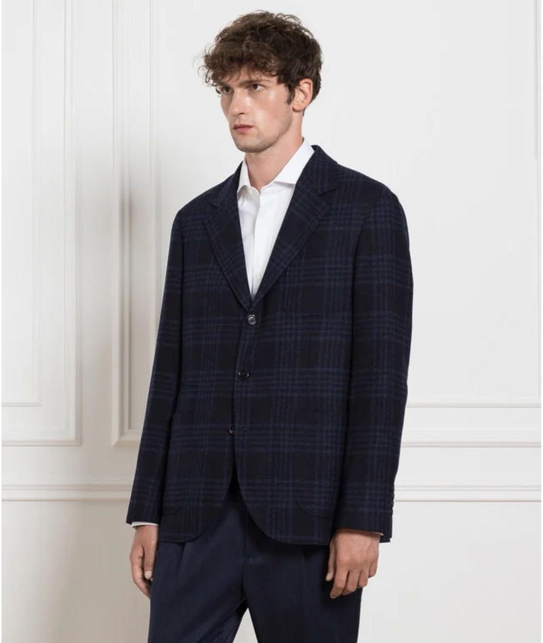 BRUNELLO CUCINELLI Темно-синий шерстяной пиджак, фото 3