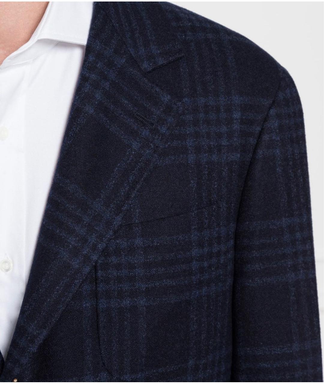BRUNELLO CUCINELLI Темно-синий шерстяной пиджак, фото 5