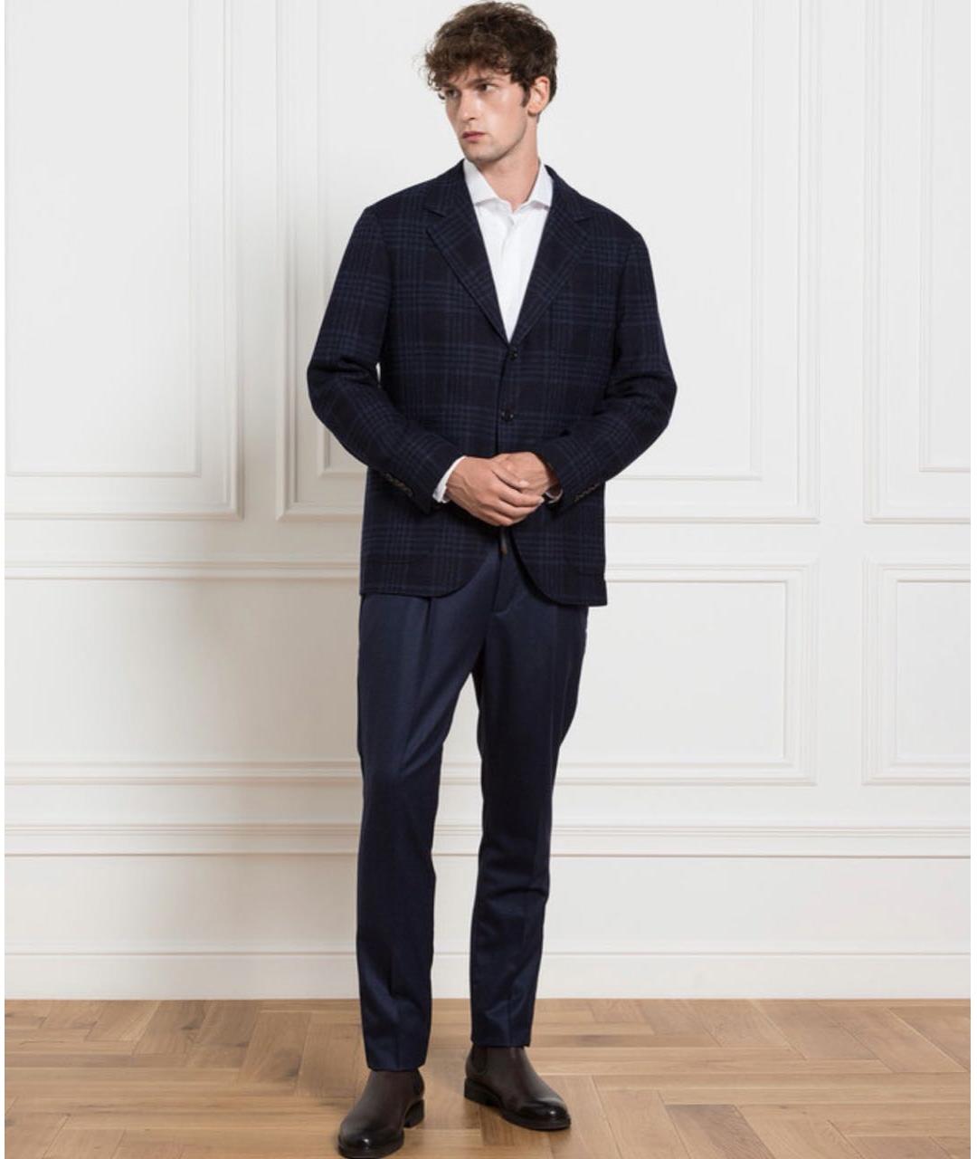 BRUNELLO CUCINELLI Темно-синий шерстяной пиджак, фото 2