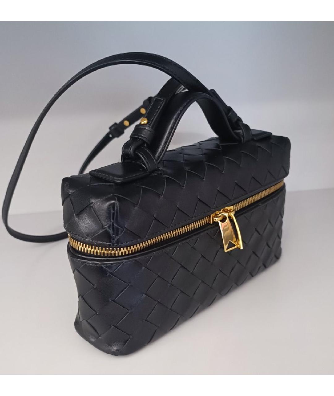 BOTTEGA VENETA Черная кожаная сумка через плечо, фото 2