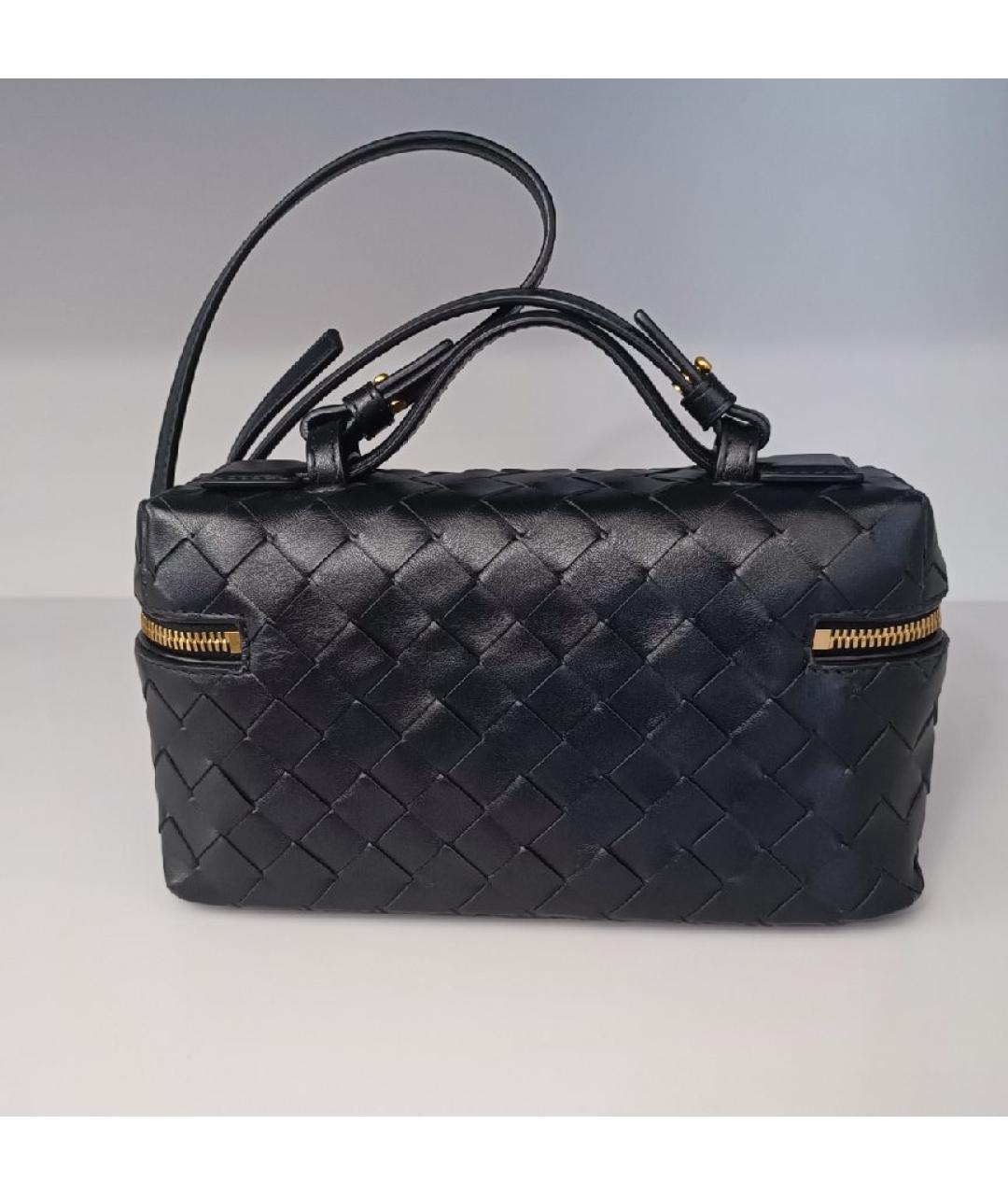 BOTTEGA VENETA Черная кожаная сумка через плечо, фото 3