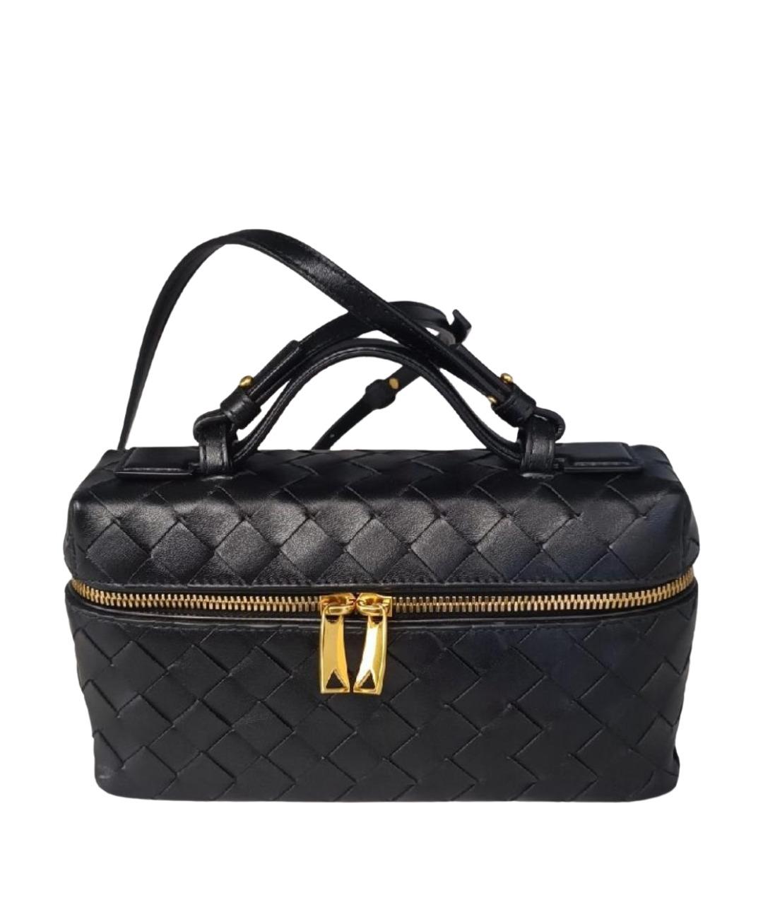 BOTTEGA VENETA Черная кожаная сумка через плечо, фото 1