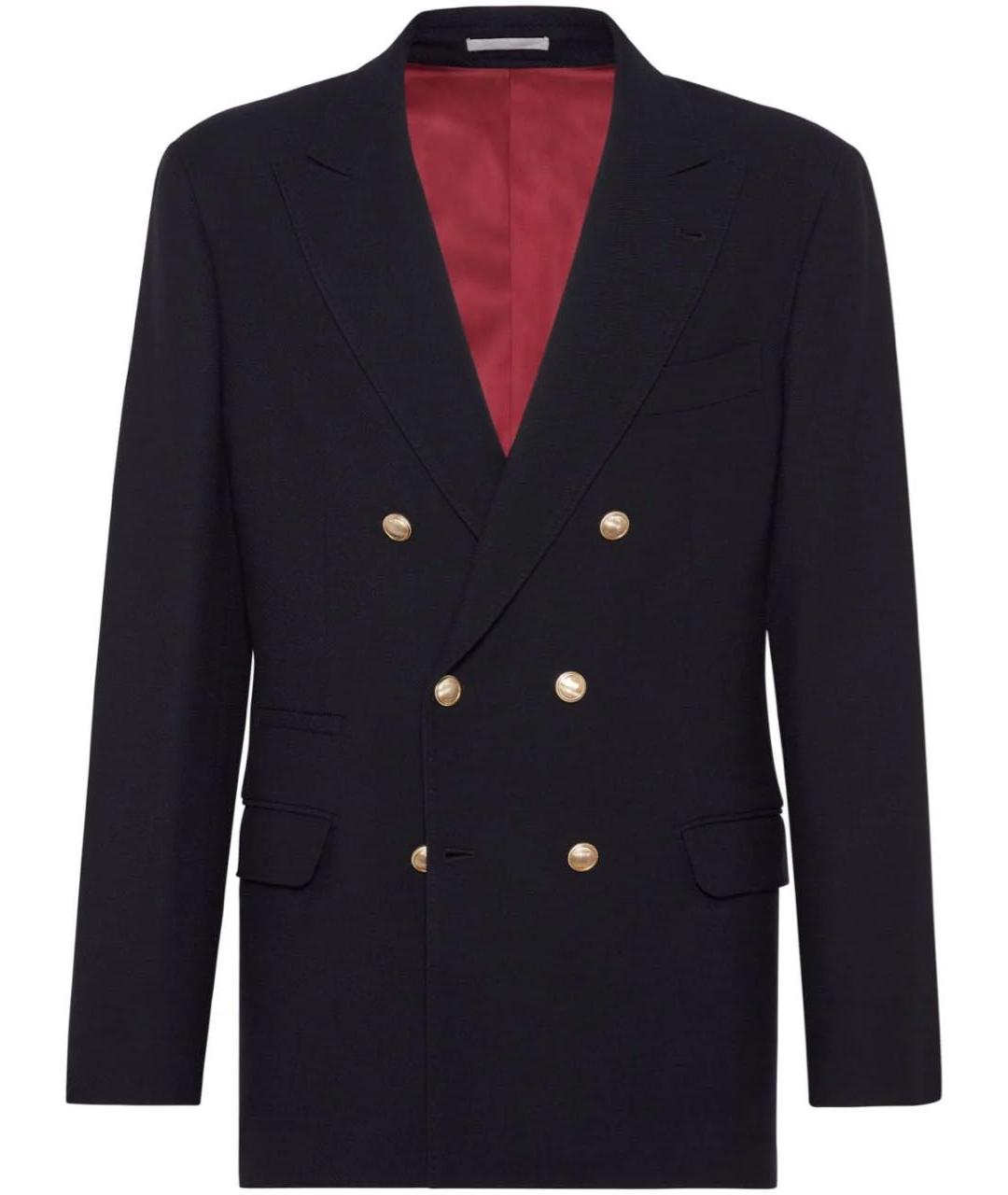 BRUNELLO CUCINELLI Темно-синий шерстяной пиджак, фото 1