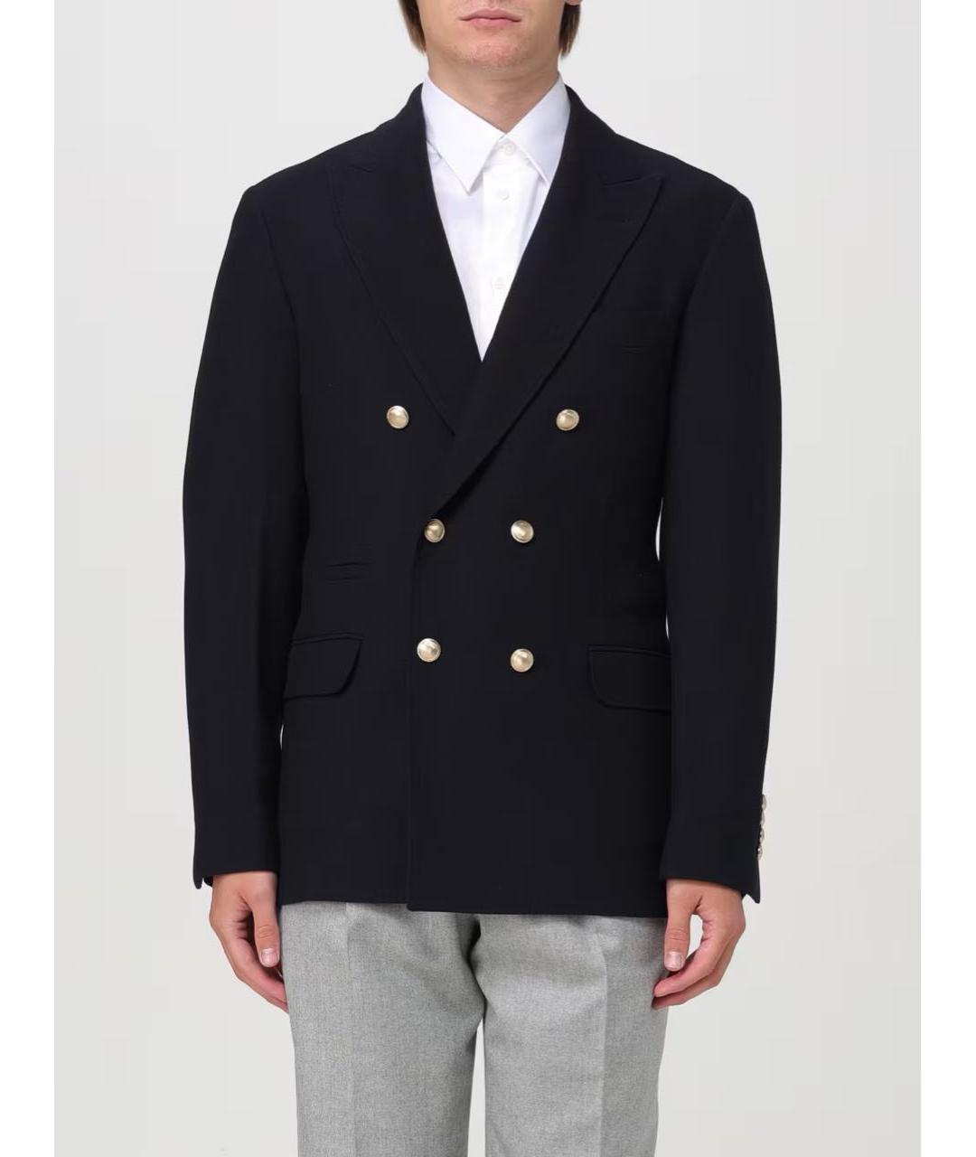 BRUNELLO CUCINELLI Темно-синий шерстяной пиджак, фото 2