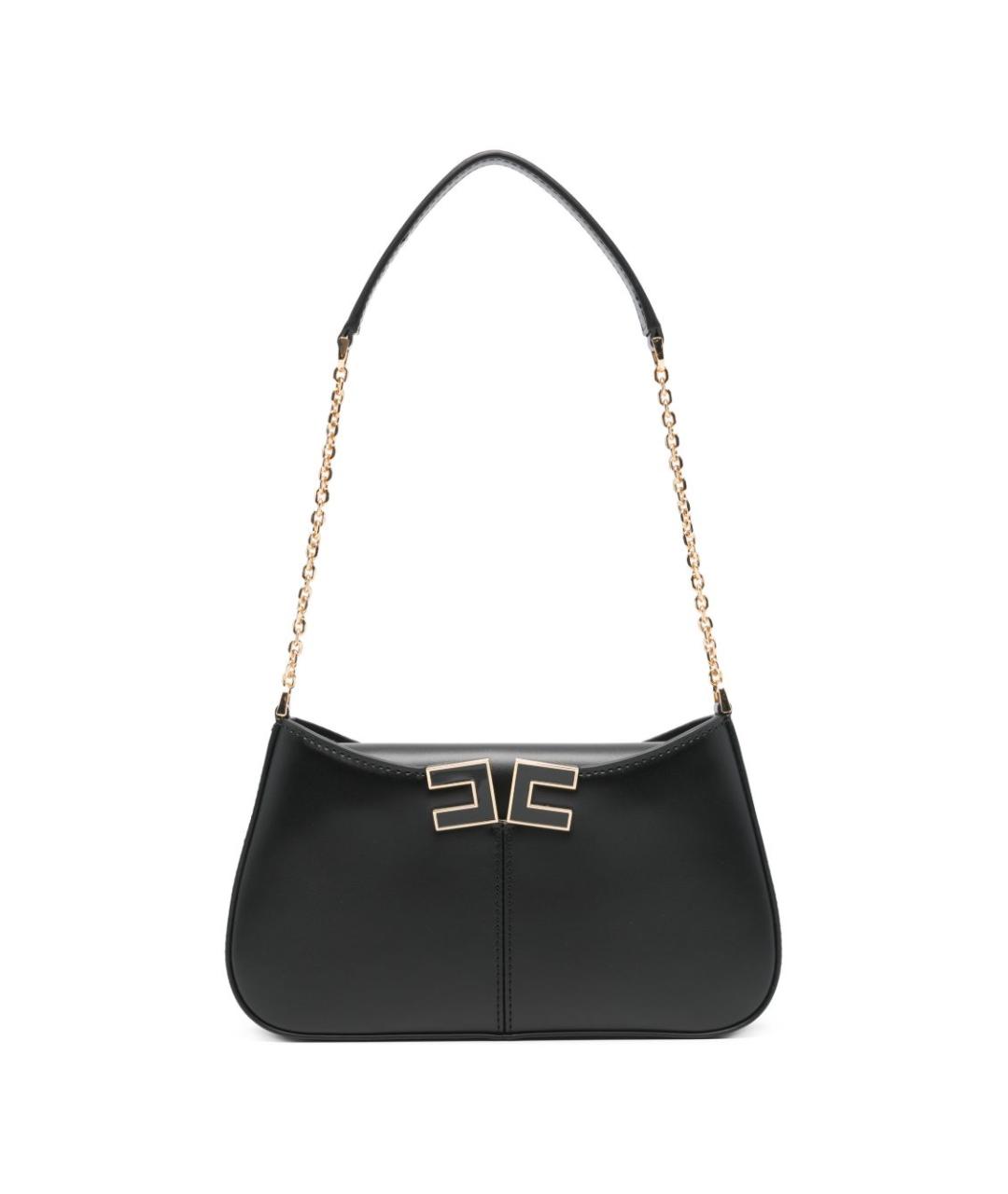 ELISABETTA FRANCHI Черная кожаная сумка с короткими ручками, фото 1