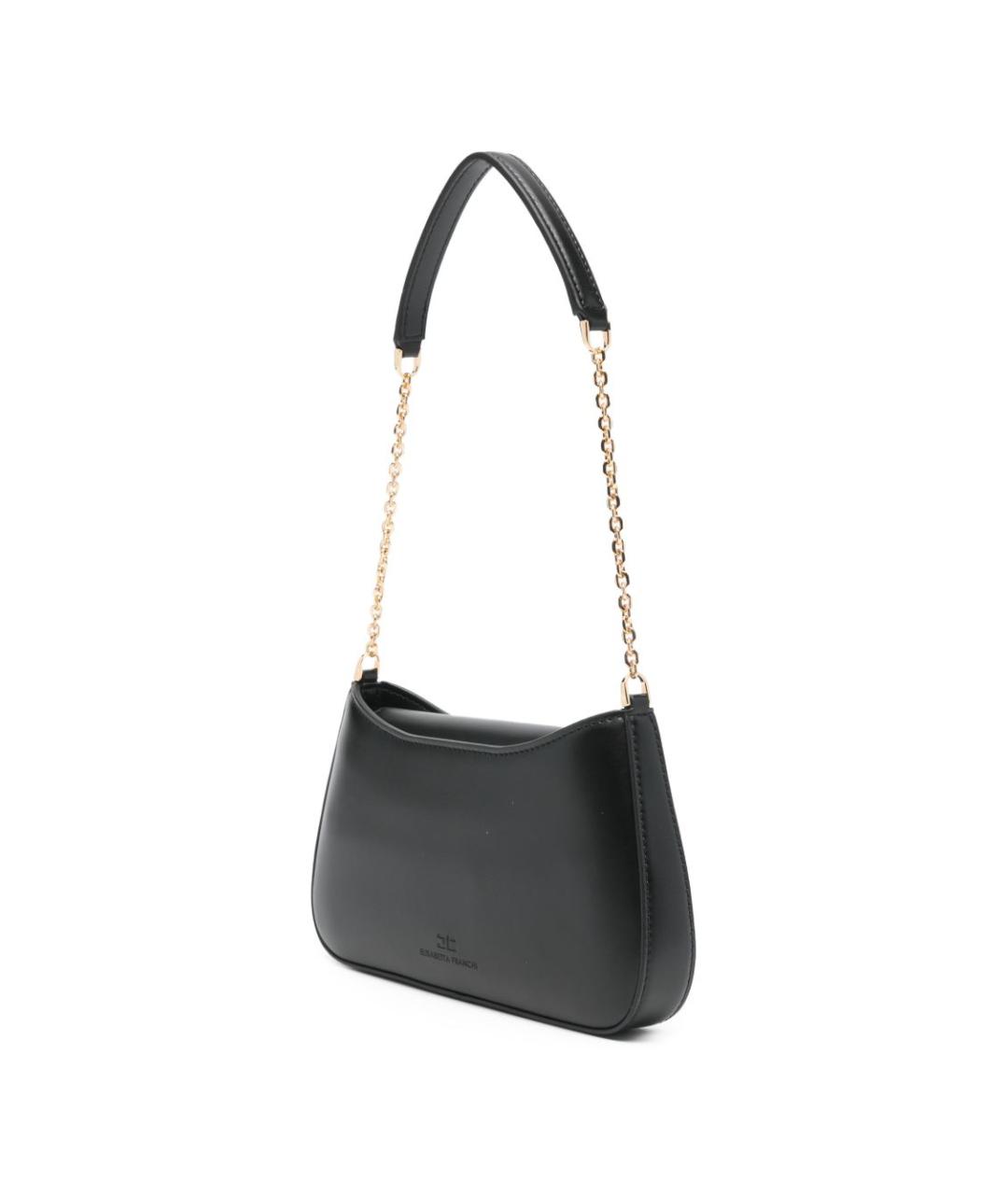 ELISABETTA FRANCHI Черная кожаная сумка с короткими ручками, фото 5