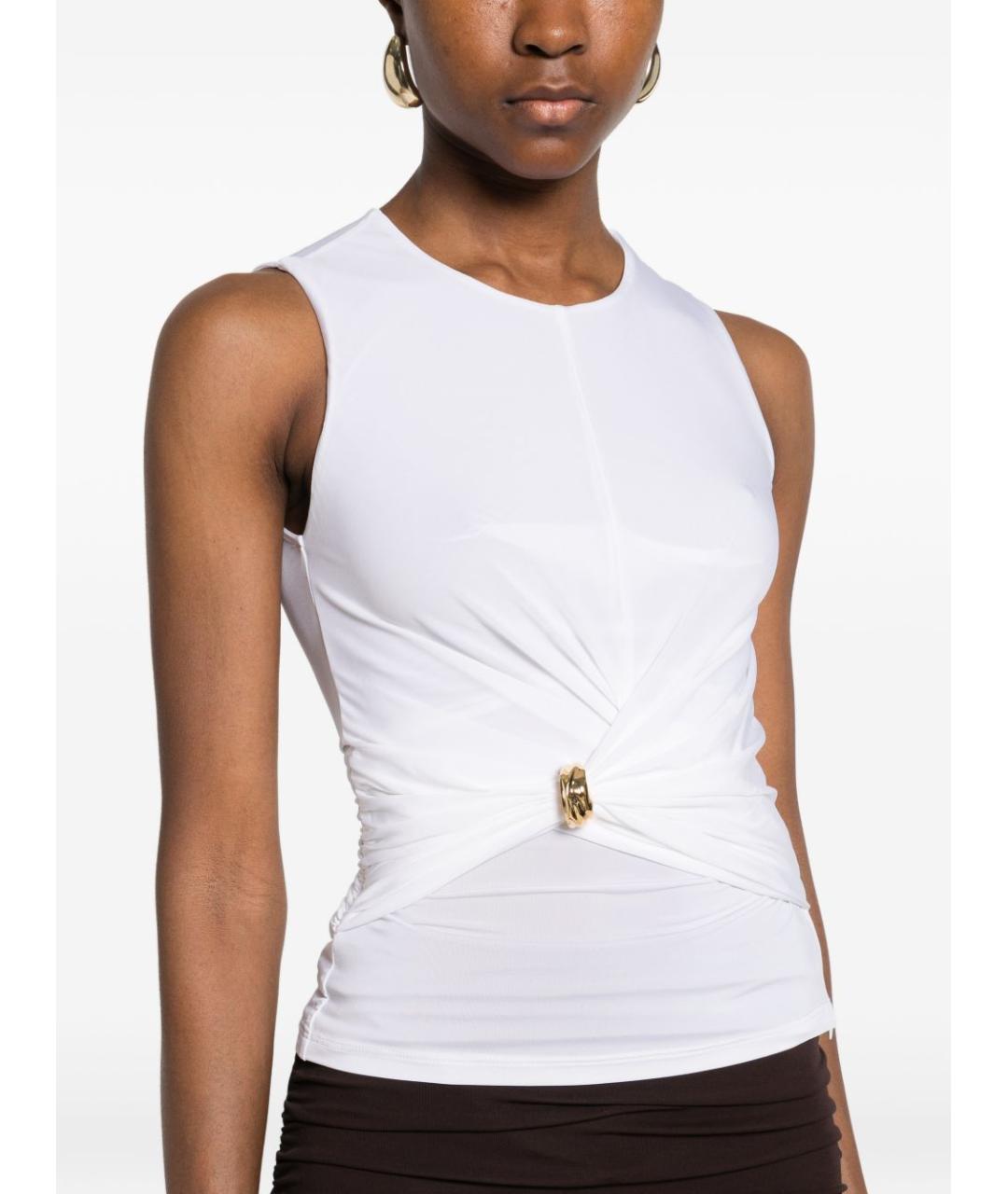 ELISABETTA FRANCHI Белая вискозная майка, фото 2