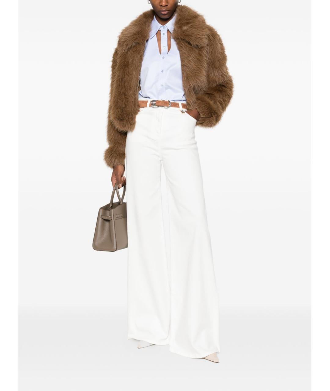 ELISABETTA FRANCHI Бежевые прямые джинсы, фото 4