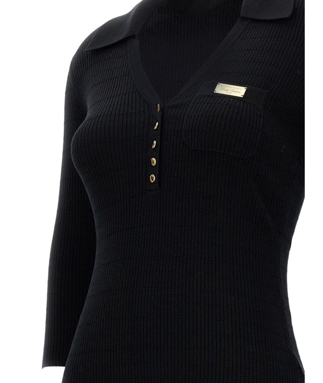 ELISABETTA FRANCHI Черный полиамидовый джемпер / свитер, фото 2