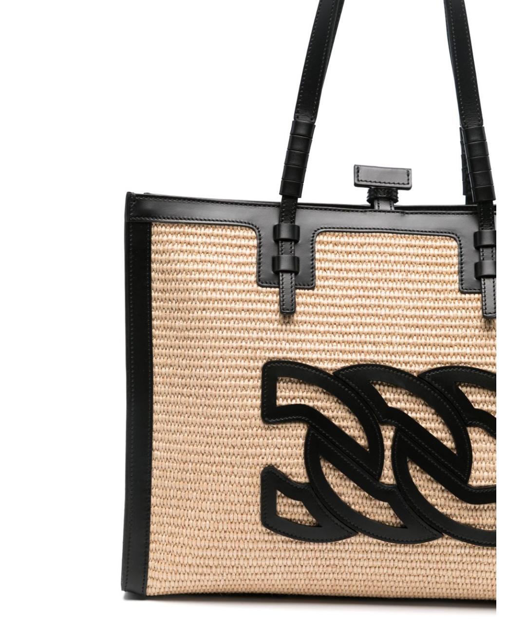 CASADEI Бежевая пелетеная сумка тоут, фото 3