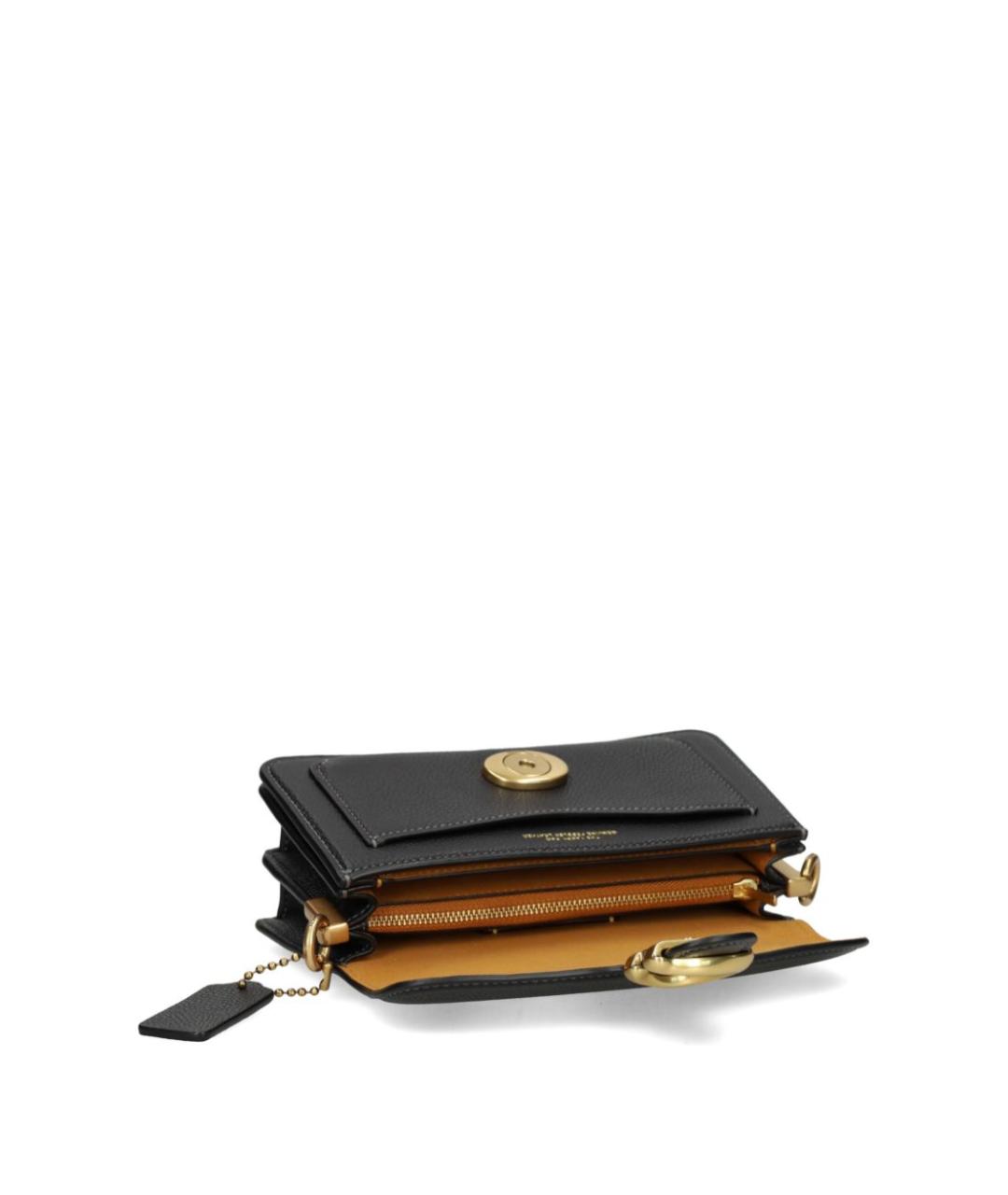 COACH Черная кожаная сумка через плечо, фото 2