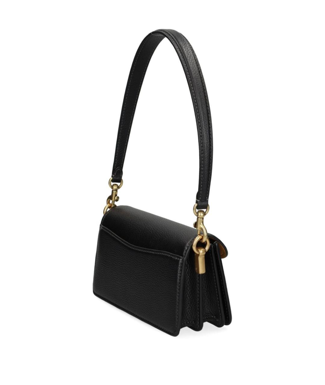 COACH Черная кожаная сумка через плечо, фото 4