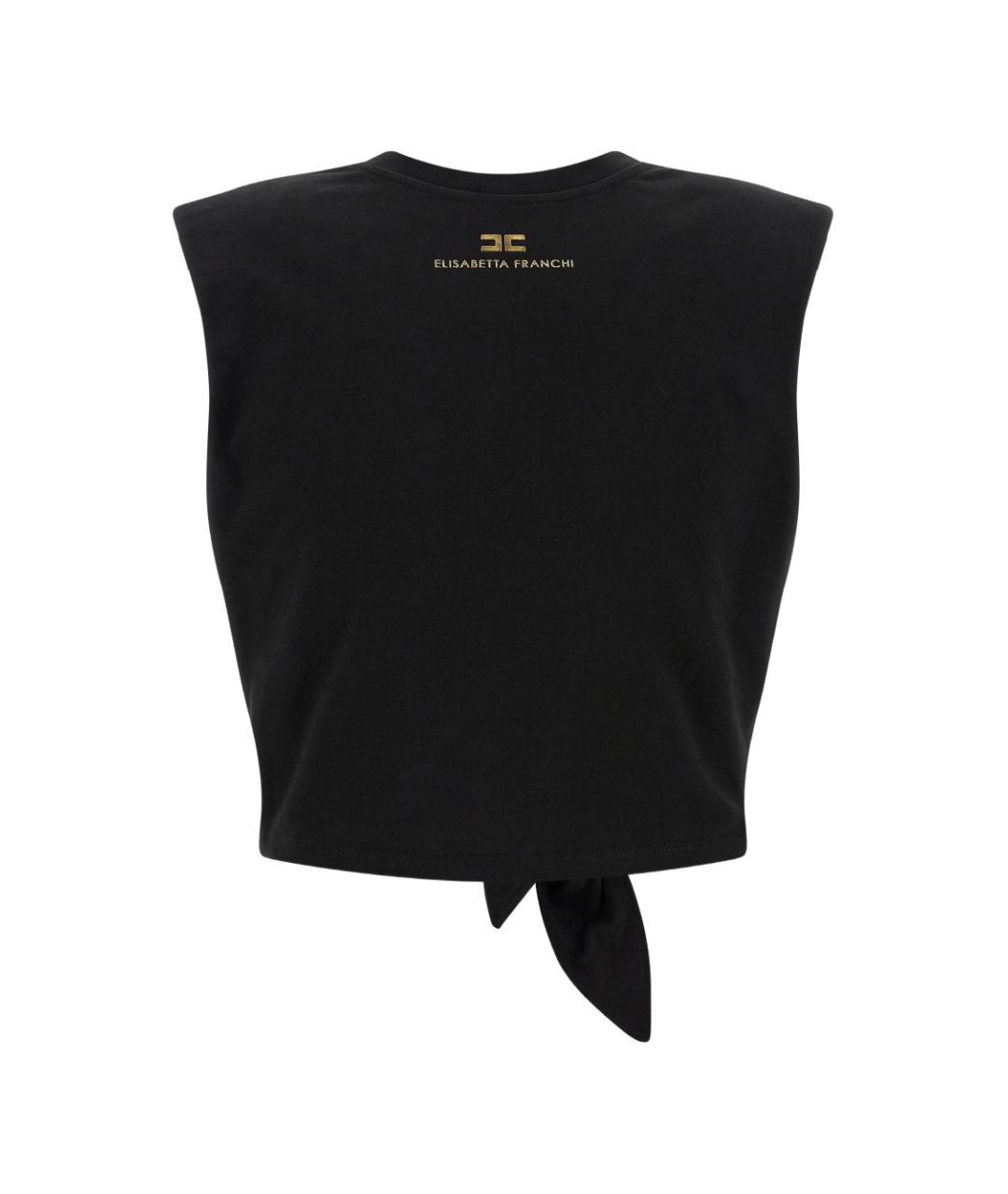 ELISABETTA FRANCHI Черная хлопковая майка, фото 2