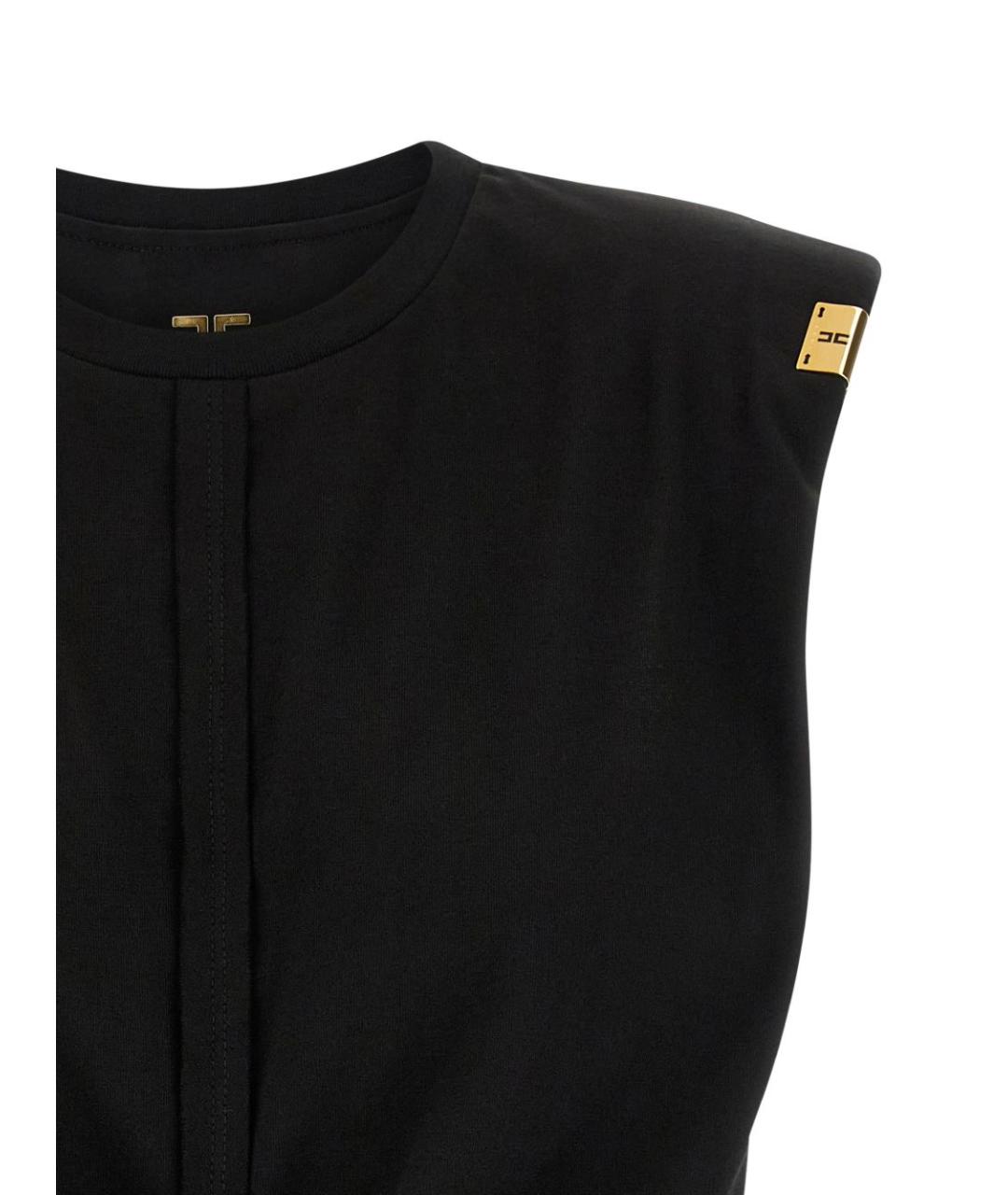 ELISABETTA FRANCHI Черная хлопковая майка, фото 3