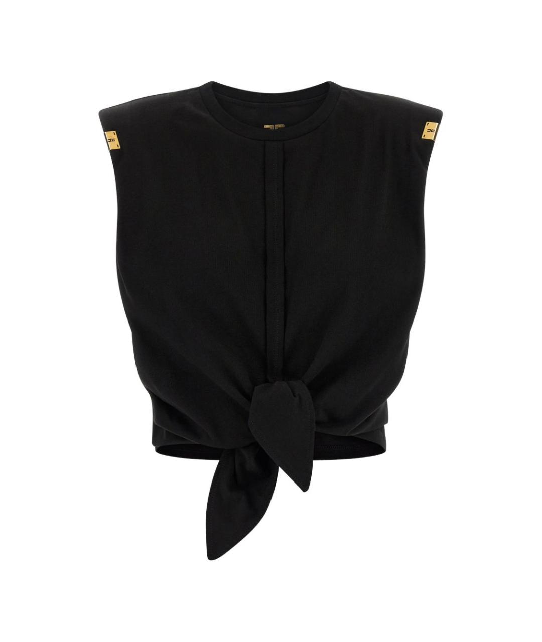 ELISABETTA FRANCHI Черная хлопковая майка, фото 1