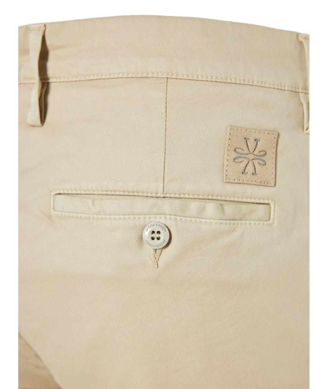 JACOB COHEN Бежевые хлопковые повседневные брюки, фото 3