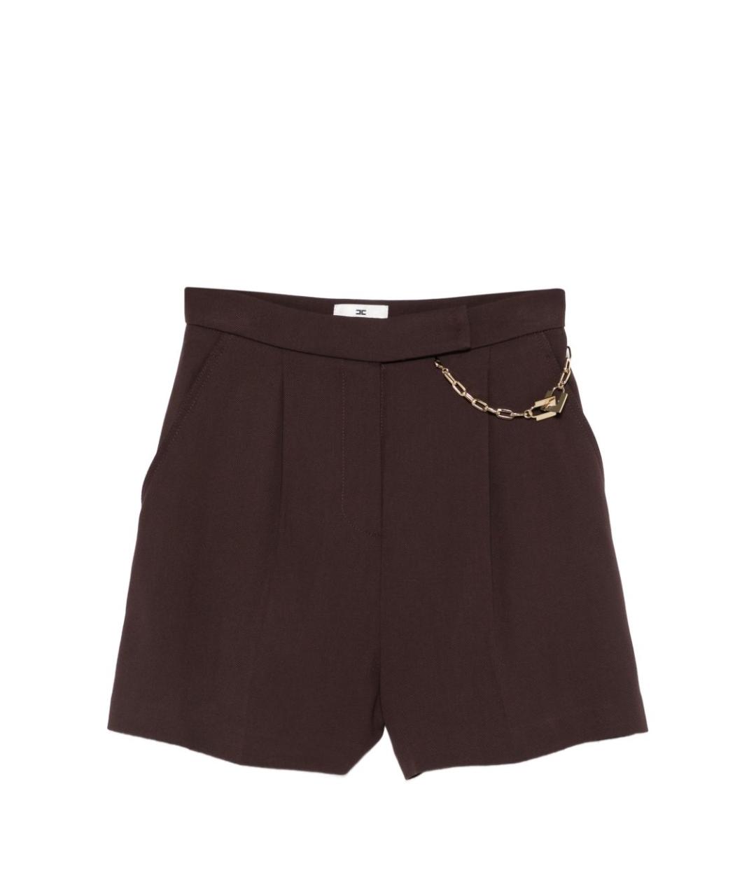 ELISABETTA FRANCHI Коричневые вискозные шорты, фото 1