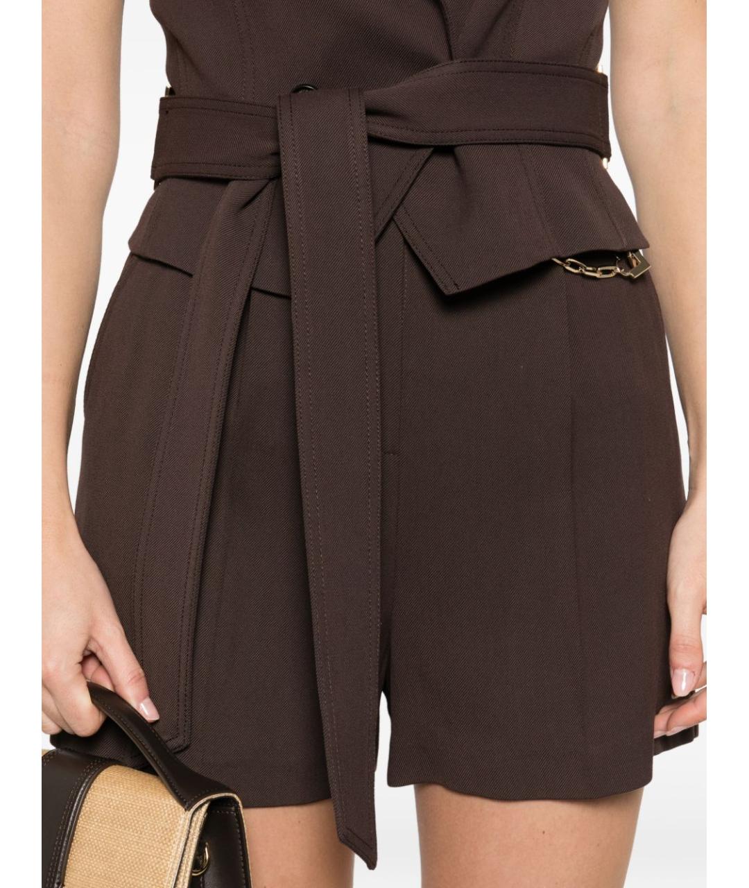 ELISABETTA FRANCHI Коричневые вискозные шорты, фото 3